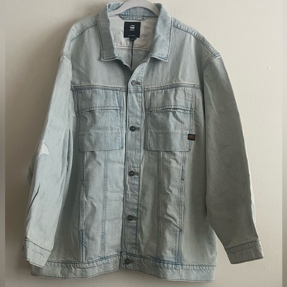 G-Star Light Indigo Oversized Denim Jacket Size XL New